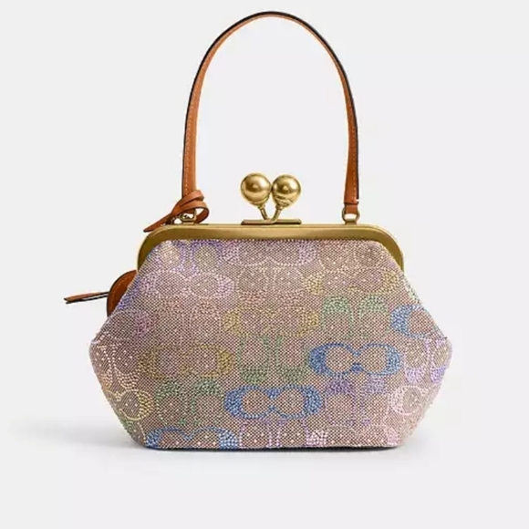 Coach Rainbow Crystal 16 Kisslock Frame Clutch - Brand New - Picture 4 of 7